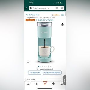 NWT Keurig K-Mini Single Serve Coffee Maker, Oasis